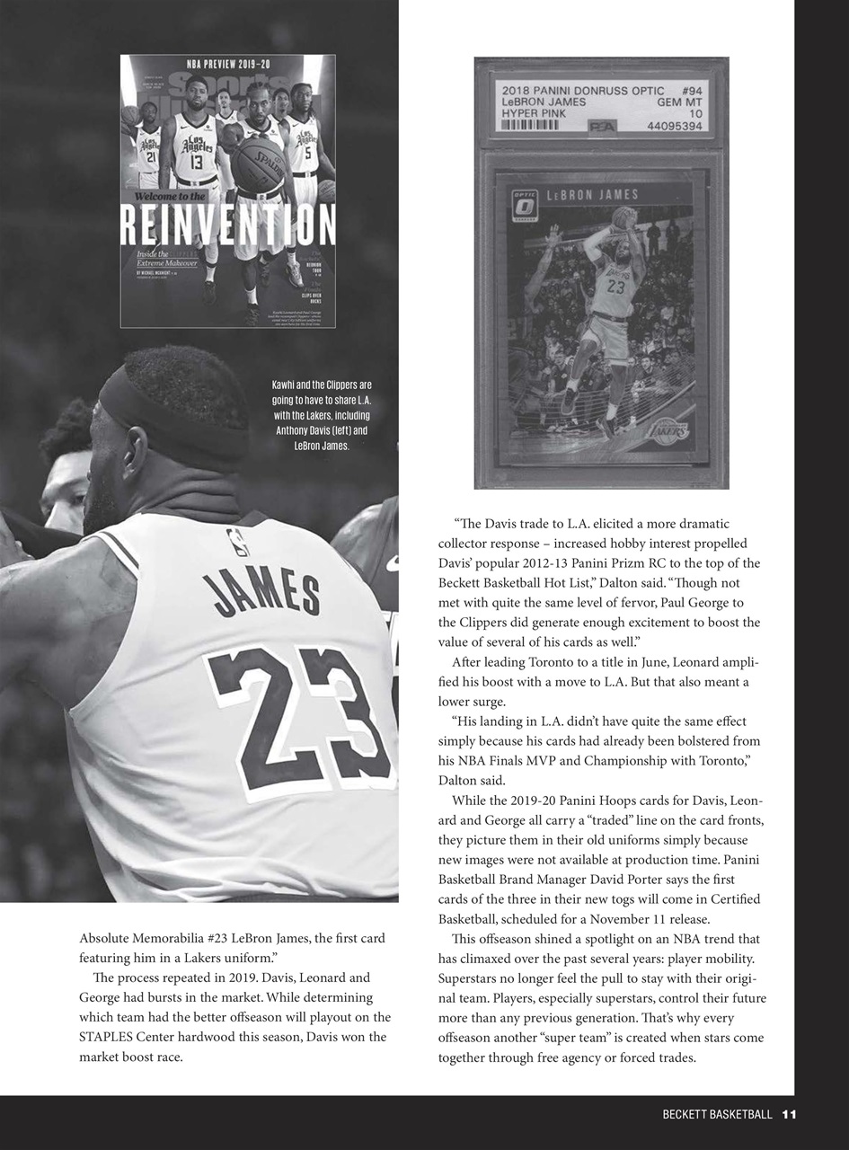 Beckett Basketball Magazine Preview Pages