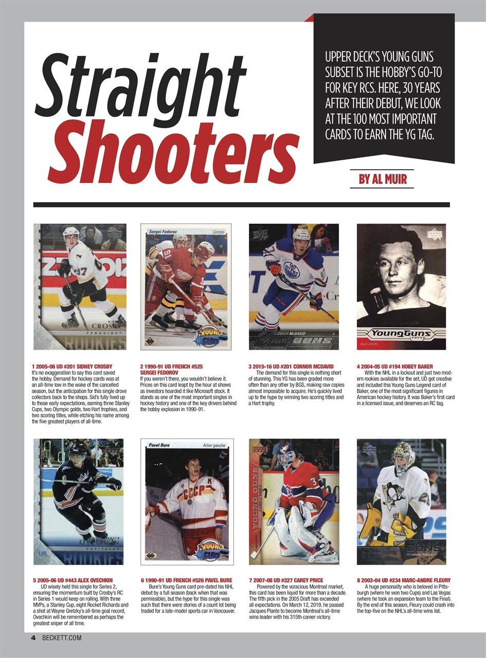 Beckett Hockey Magazine Preview Pages