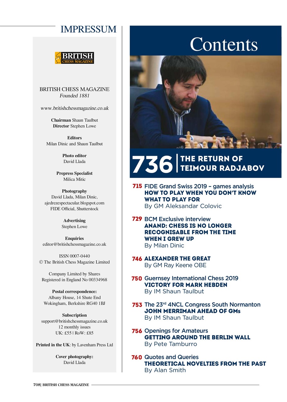 British Chess Magazine Preview Pages