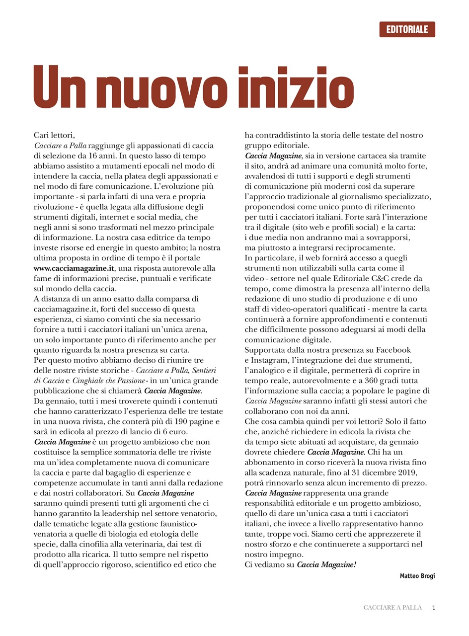 Caccia Magazine Preview Pages