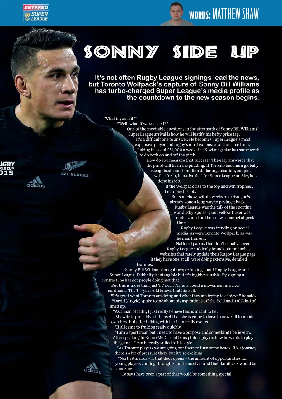 Rugby League World Preview Pages