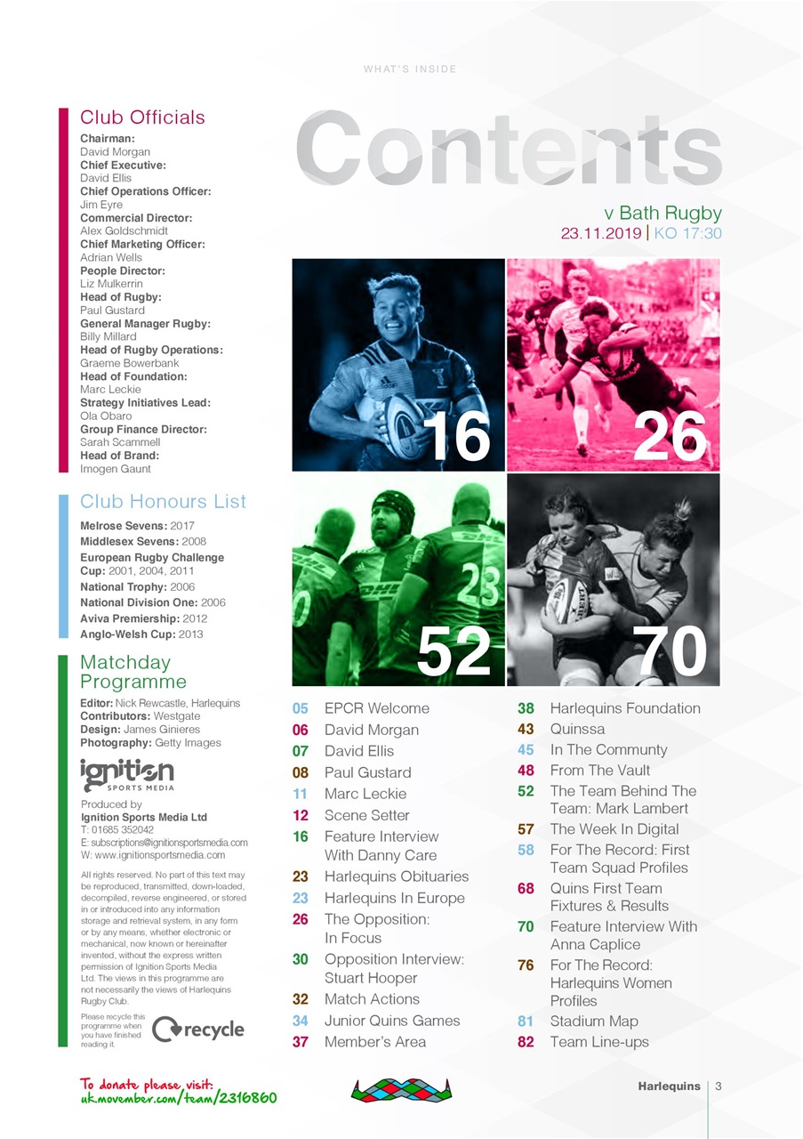 Harlequins Preview Pages