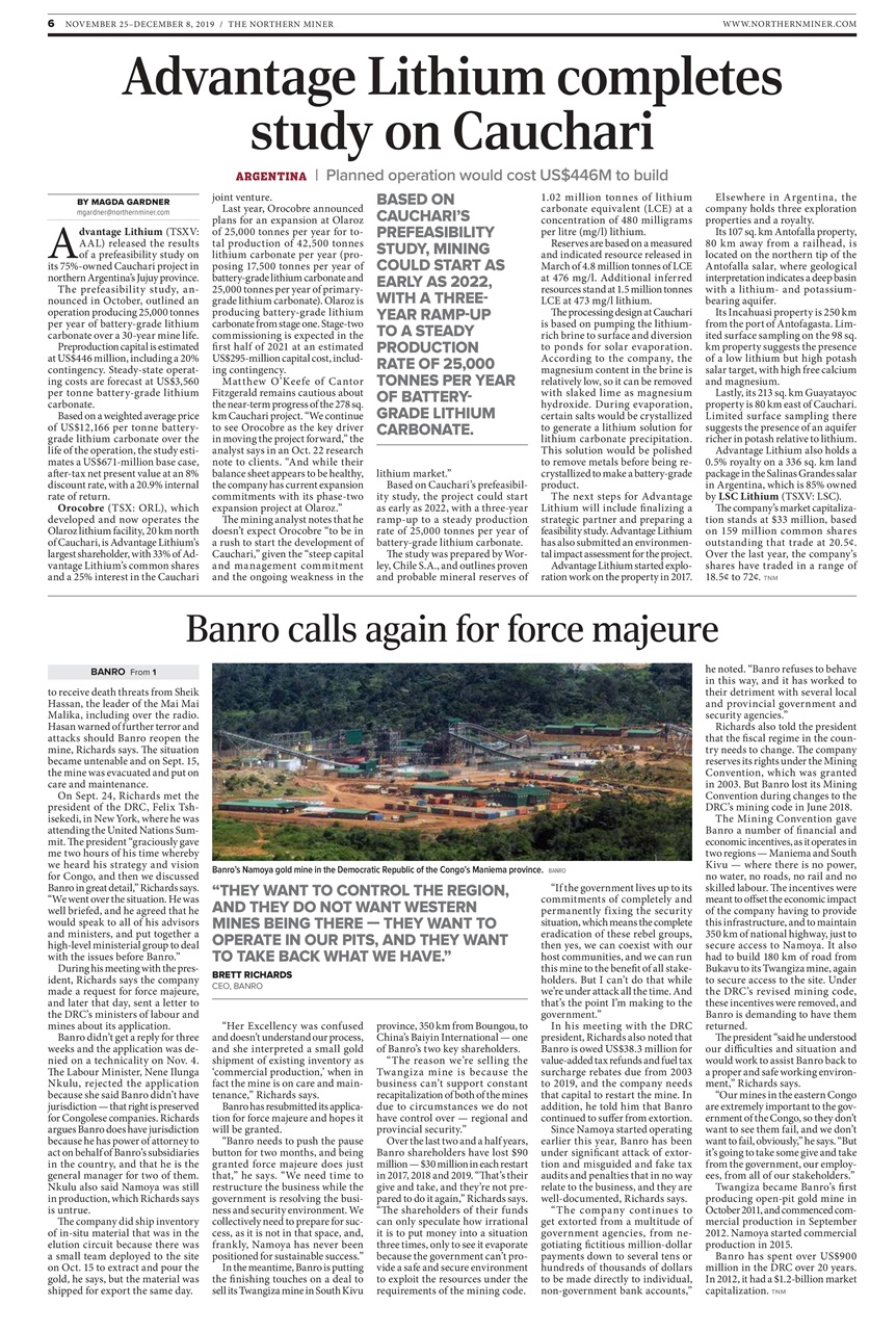 The Northern Miner Preview Pages