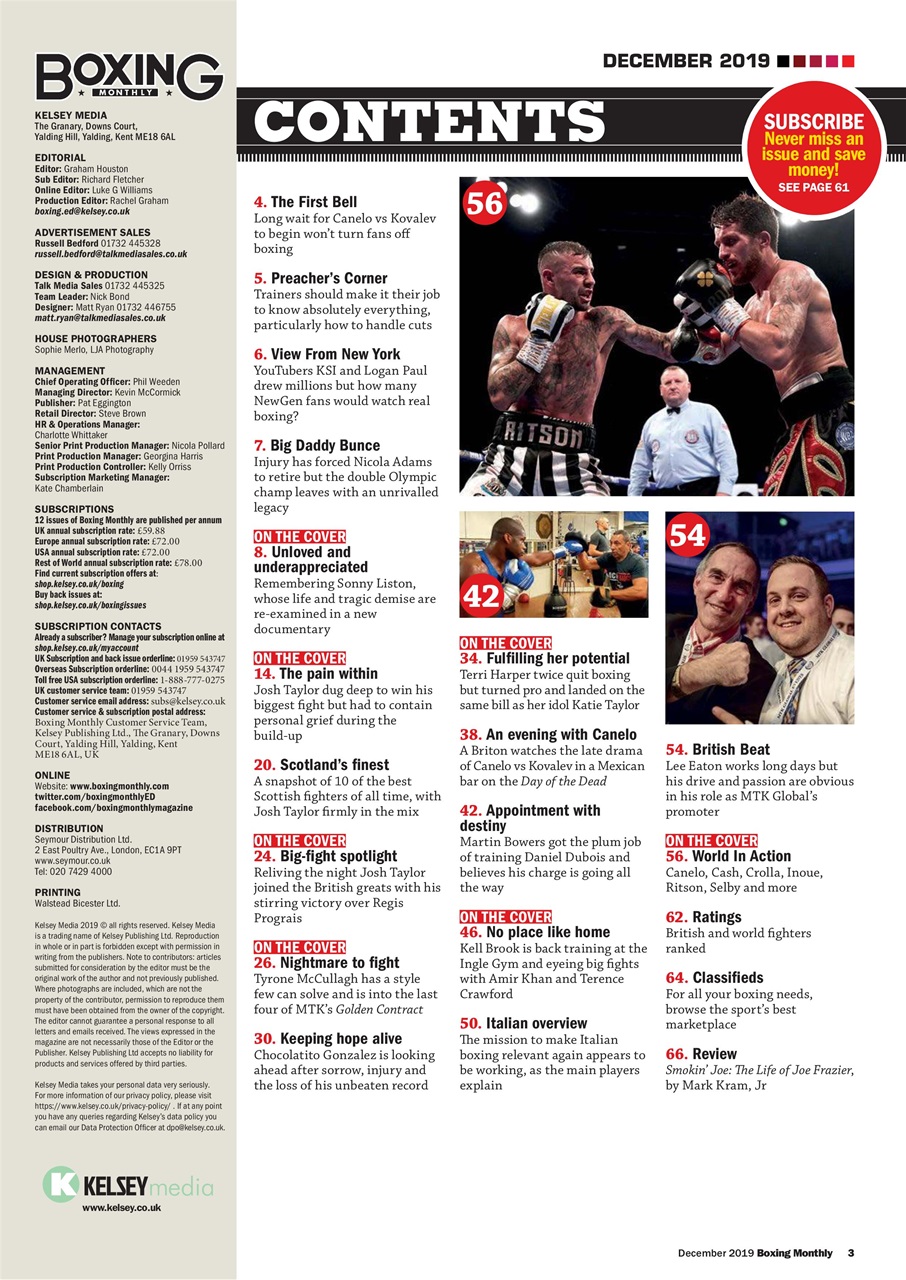 Boxing Monthly Preview Pages