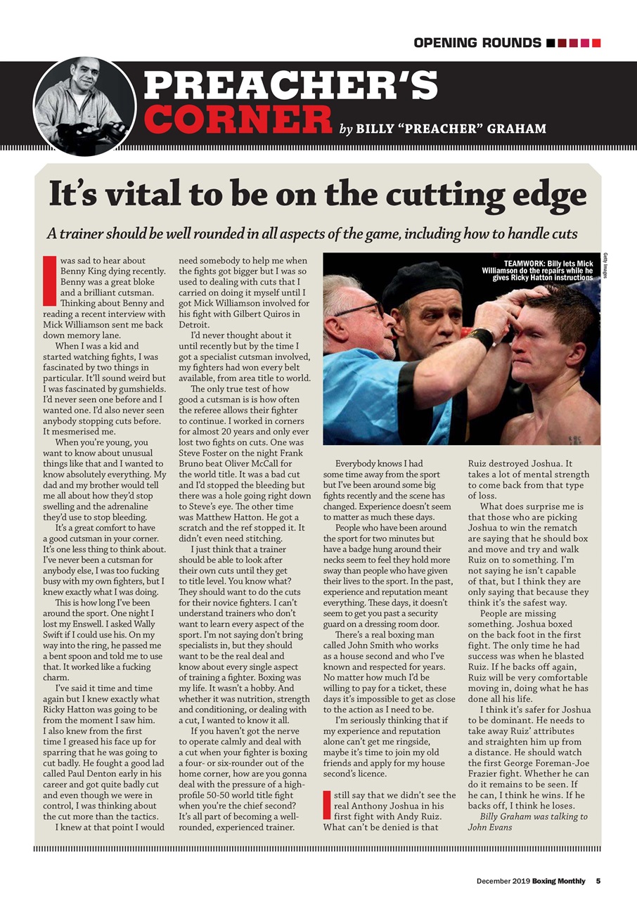 Boxing Monthly Preview Pages