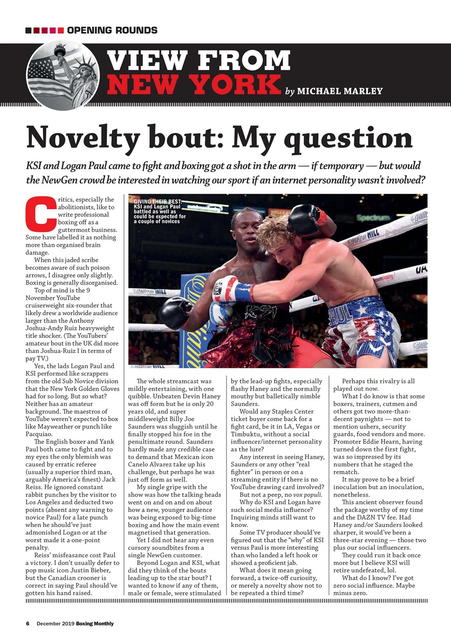 Boxing Monthly Preview Pages
