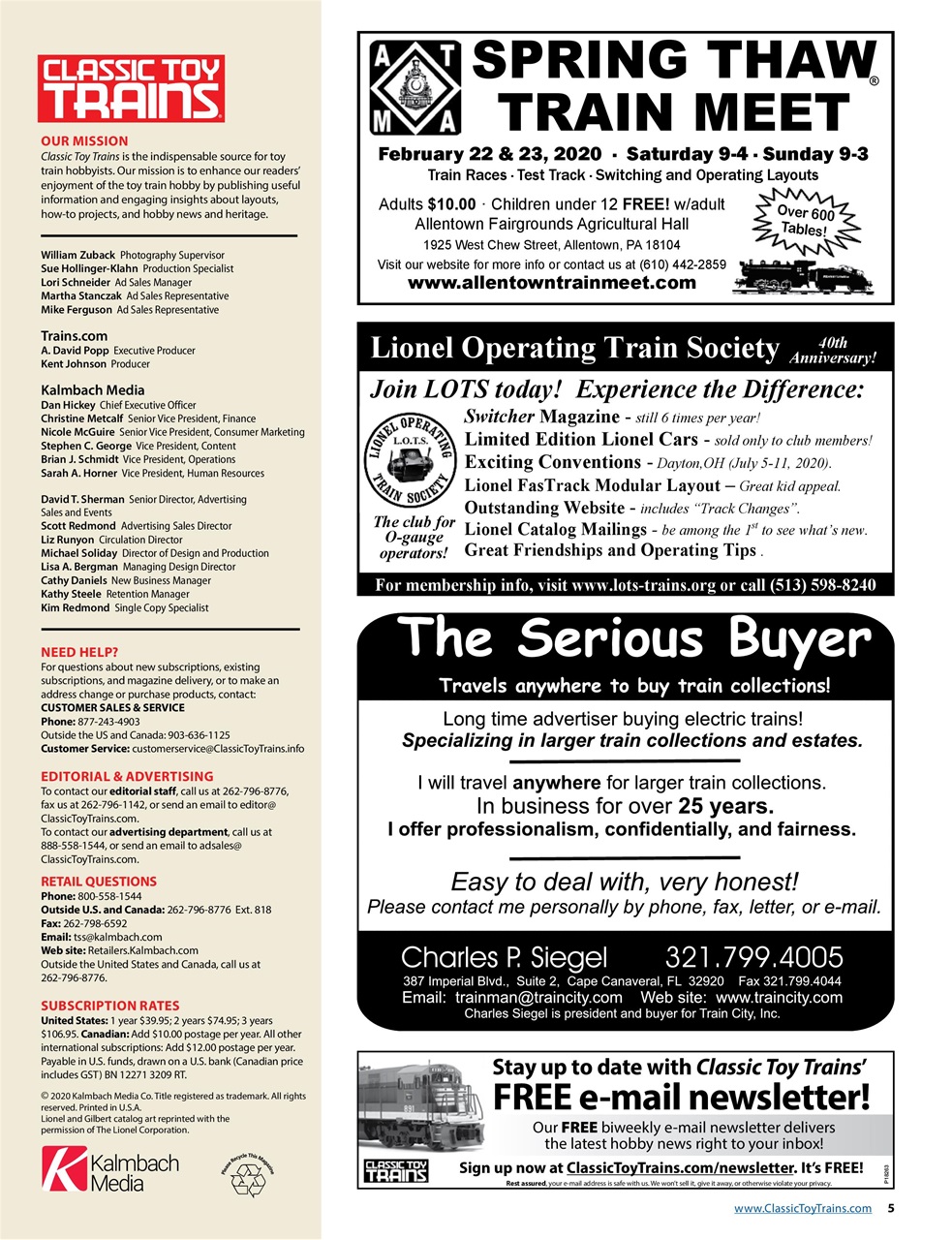 Classic Toy Trains Preview Pages