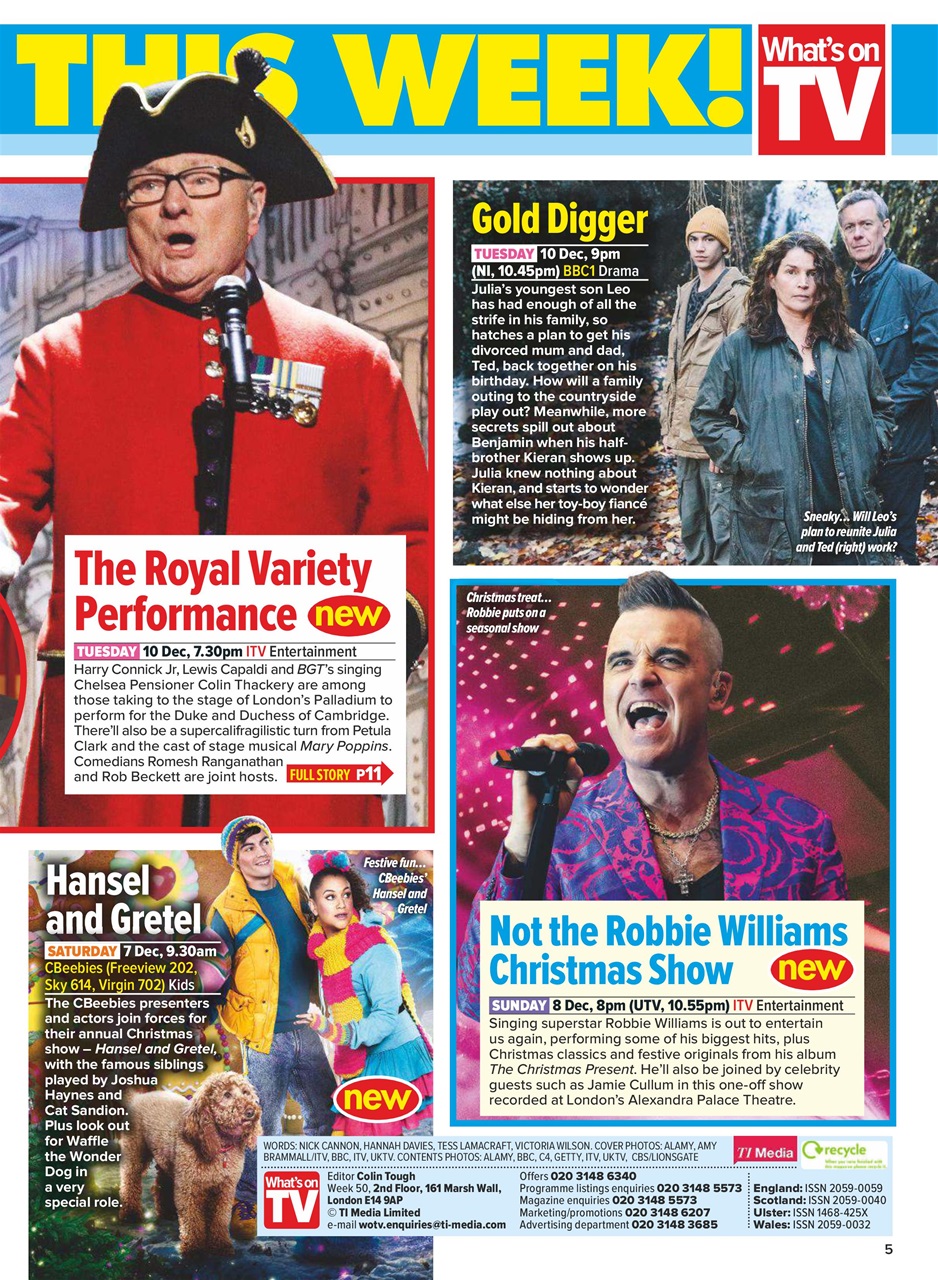 What's on TV Preview Pages
