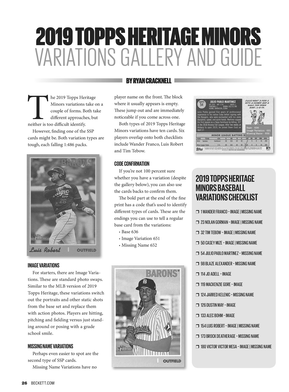 Beckett Baseball Magazine Preview Pages