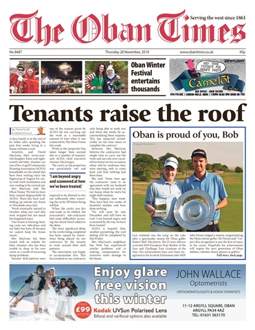 The Oban Times & Lochaber Times issue 28th November 2019