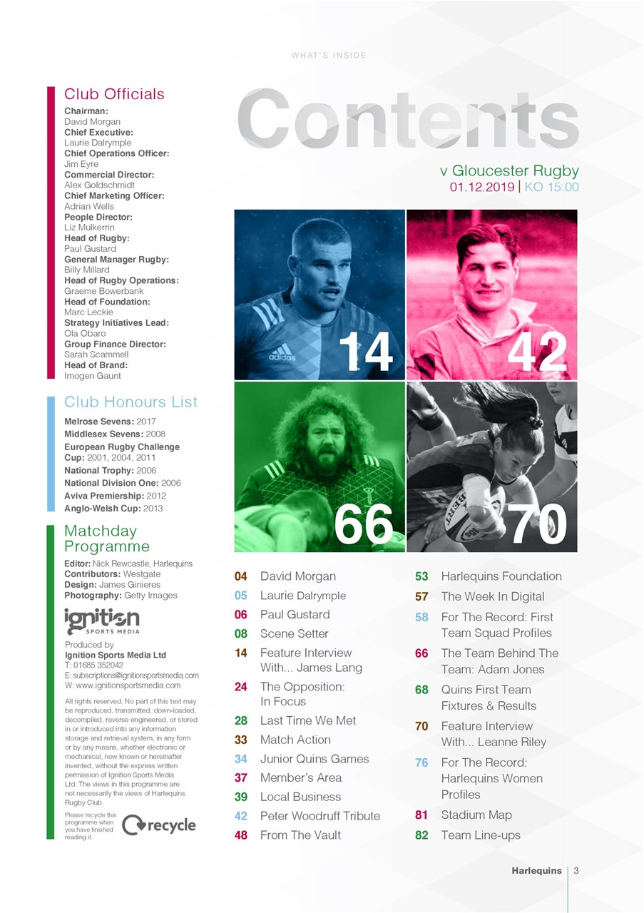 Harlequins Preview Pages
