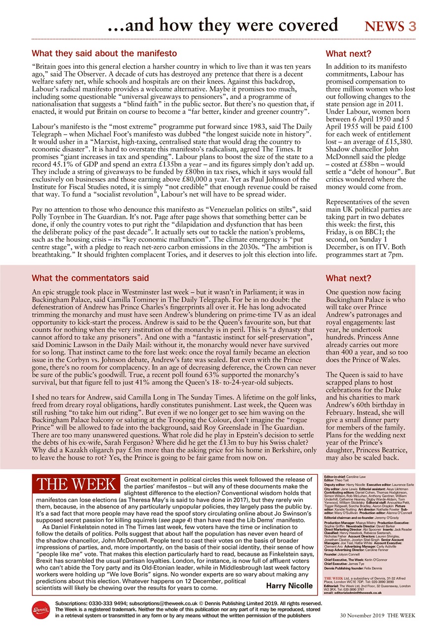 The Week Preview Pages