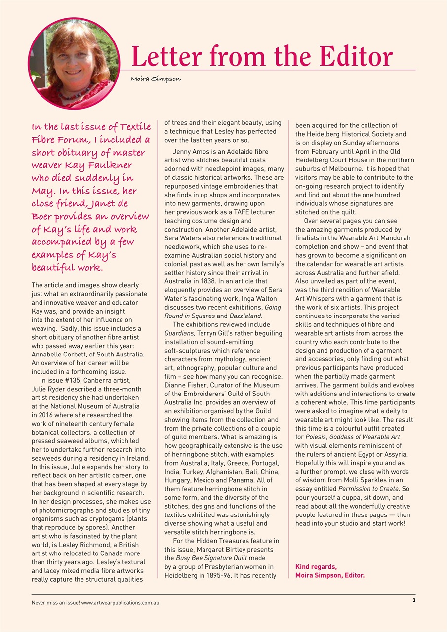 Textile Fibre Forum Preview Pages