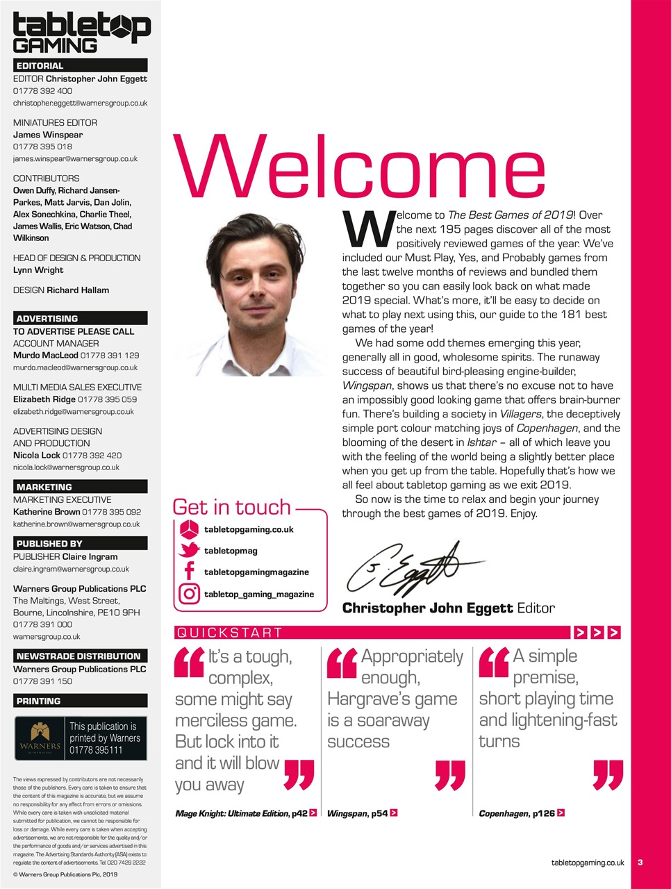 Tabletop Gaming Preview Pages