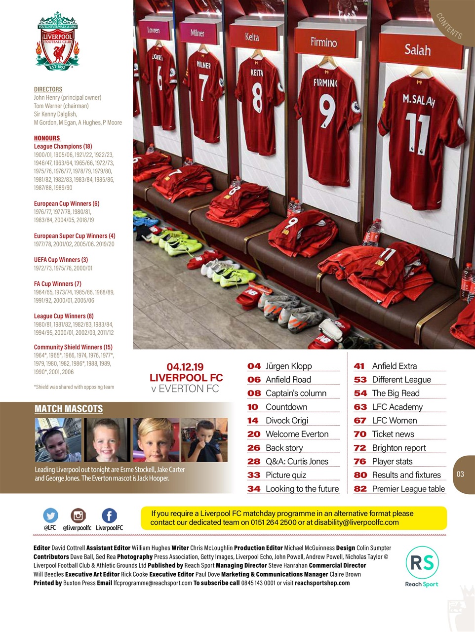 Liverpool FC Programmes Preview Pages