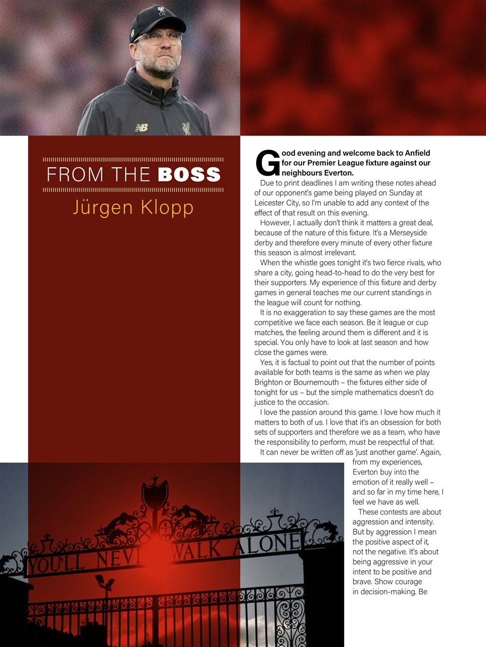 Liverpool FC Programmes Preview Pages