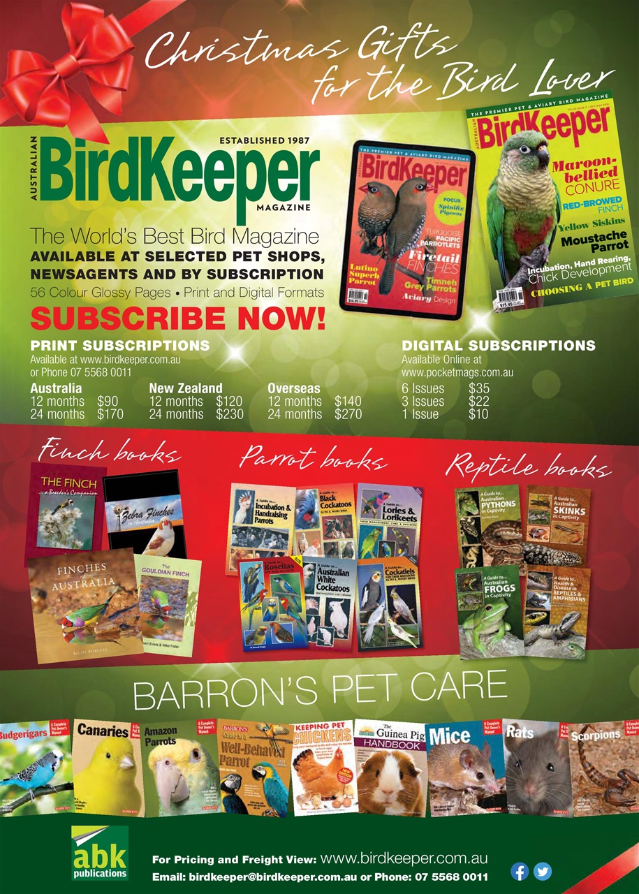 Australian Birdkeeper Magazine Preview Pages
