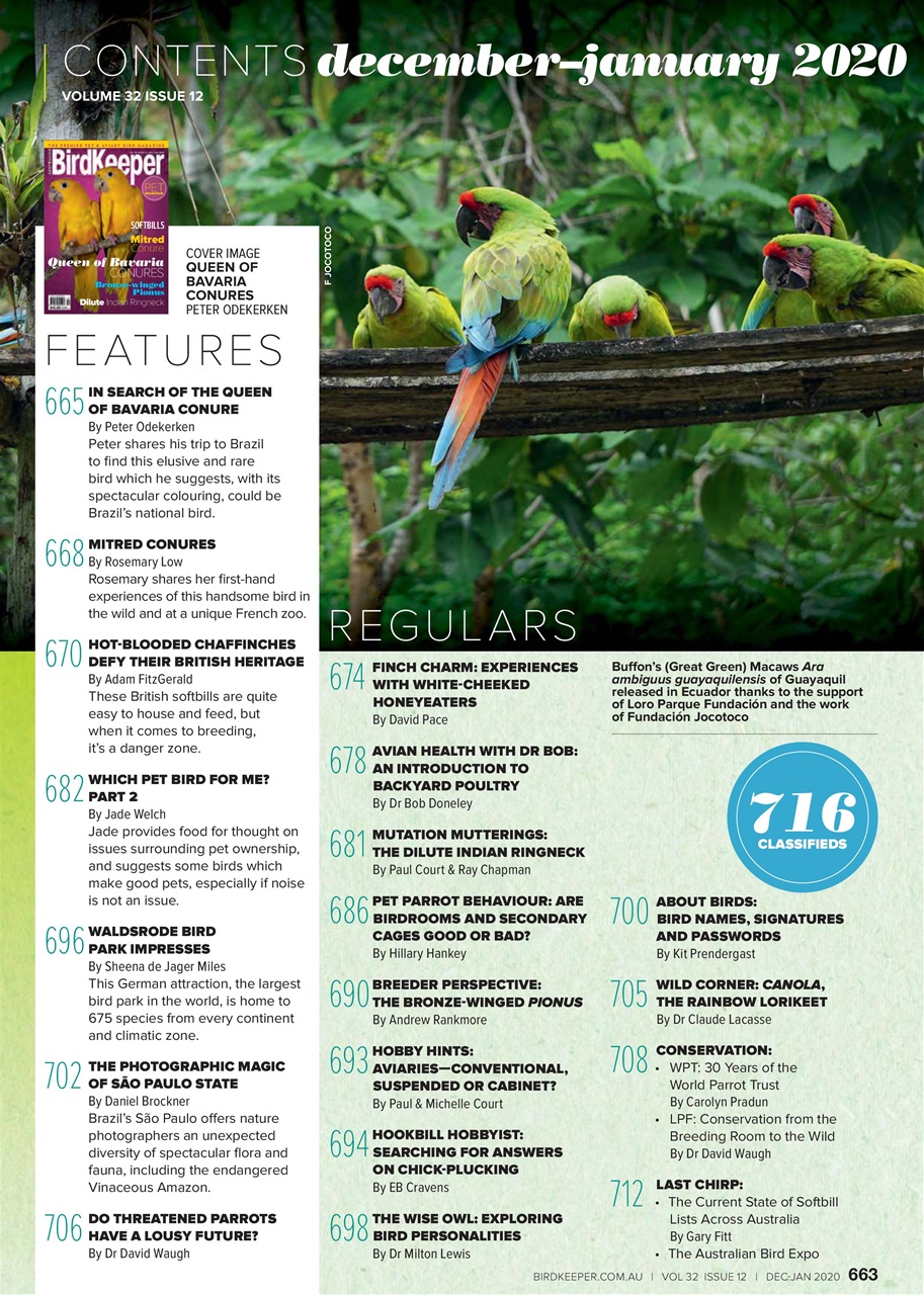 Australian Birdkeeper Magazine Preview Pages