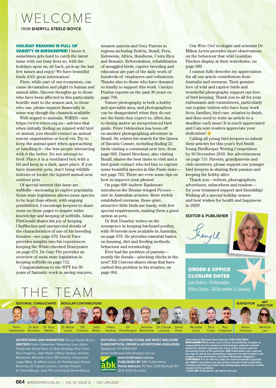 Australian Birdkeeper Magazine Preview Pages