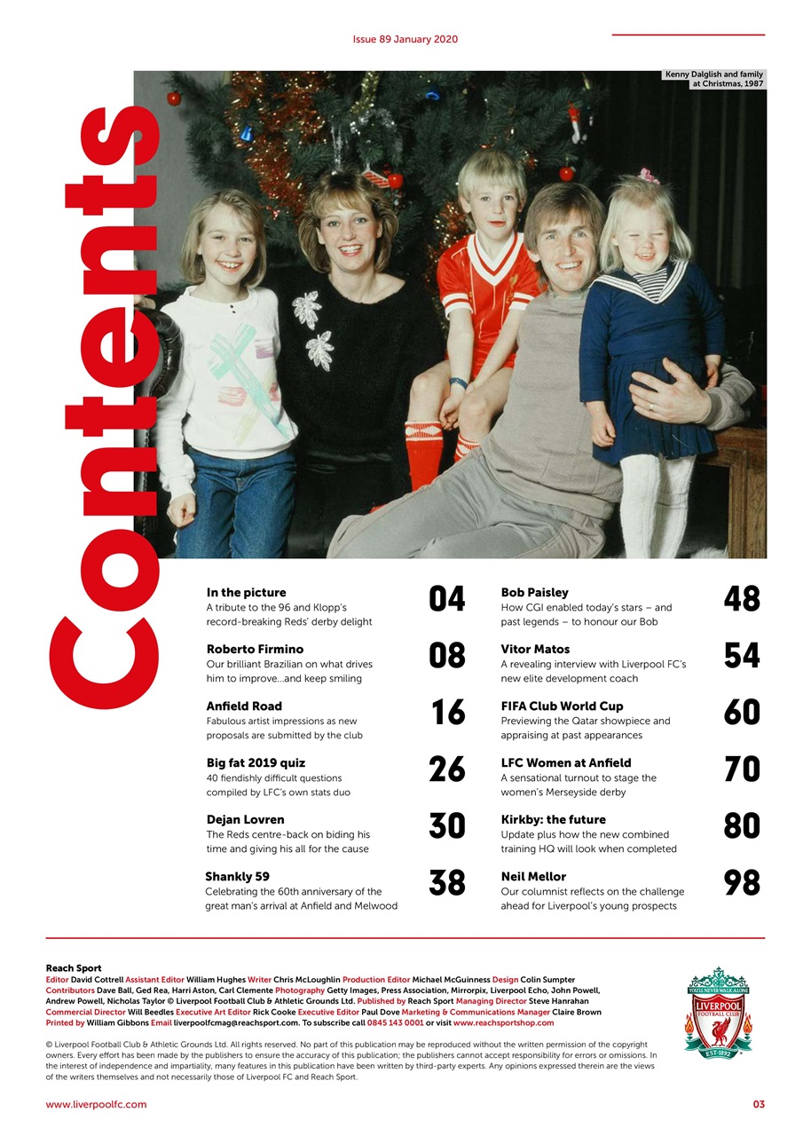 Liverpool FC Magazine Preview Pages