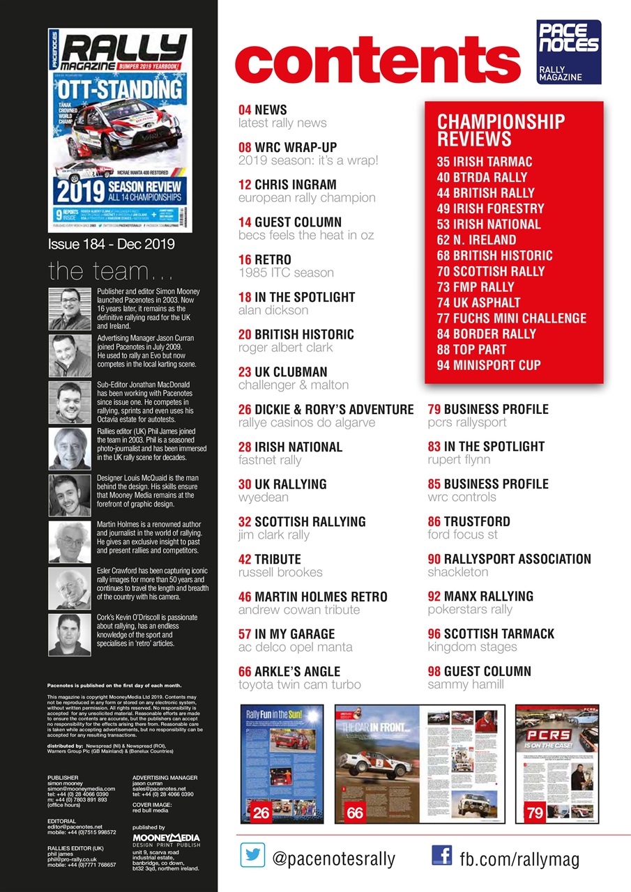 Pacenotes Rally magazine Preview Pages