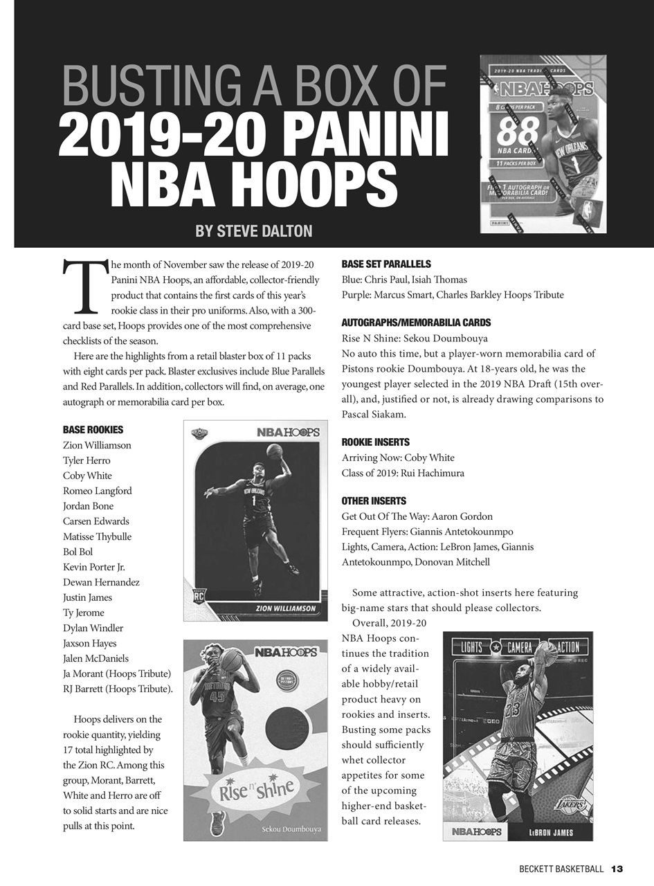 Beckett Basketball Magazine Preview Pages