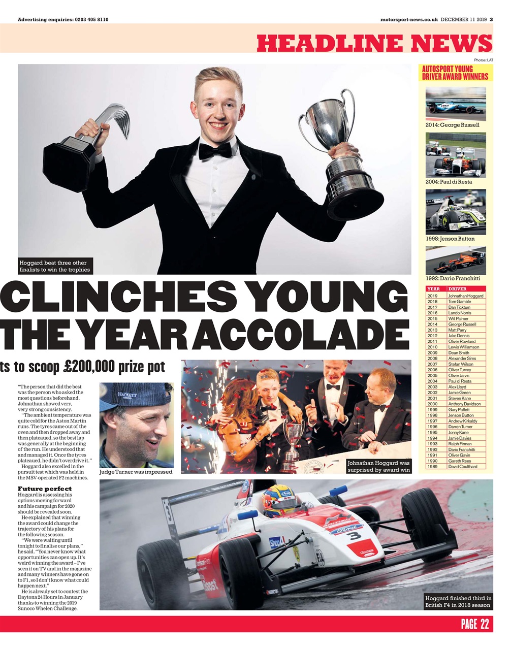 Motorsport News Preview Pages