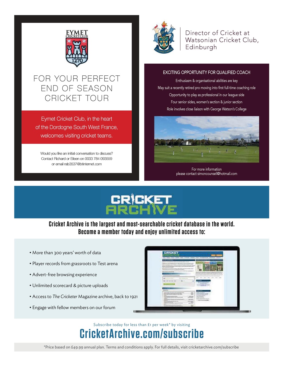 The Cricketer Magazine Preview Pages