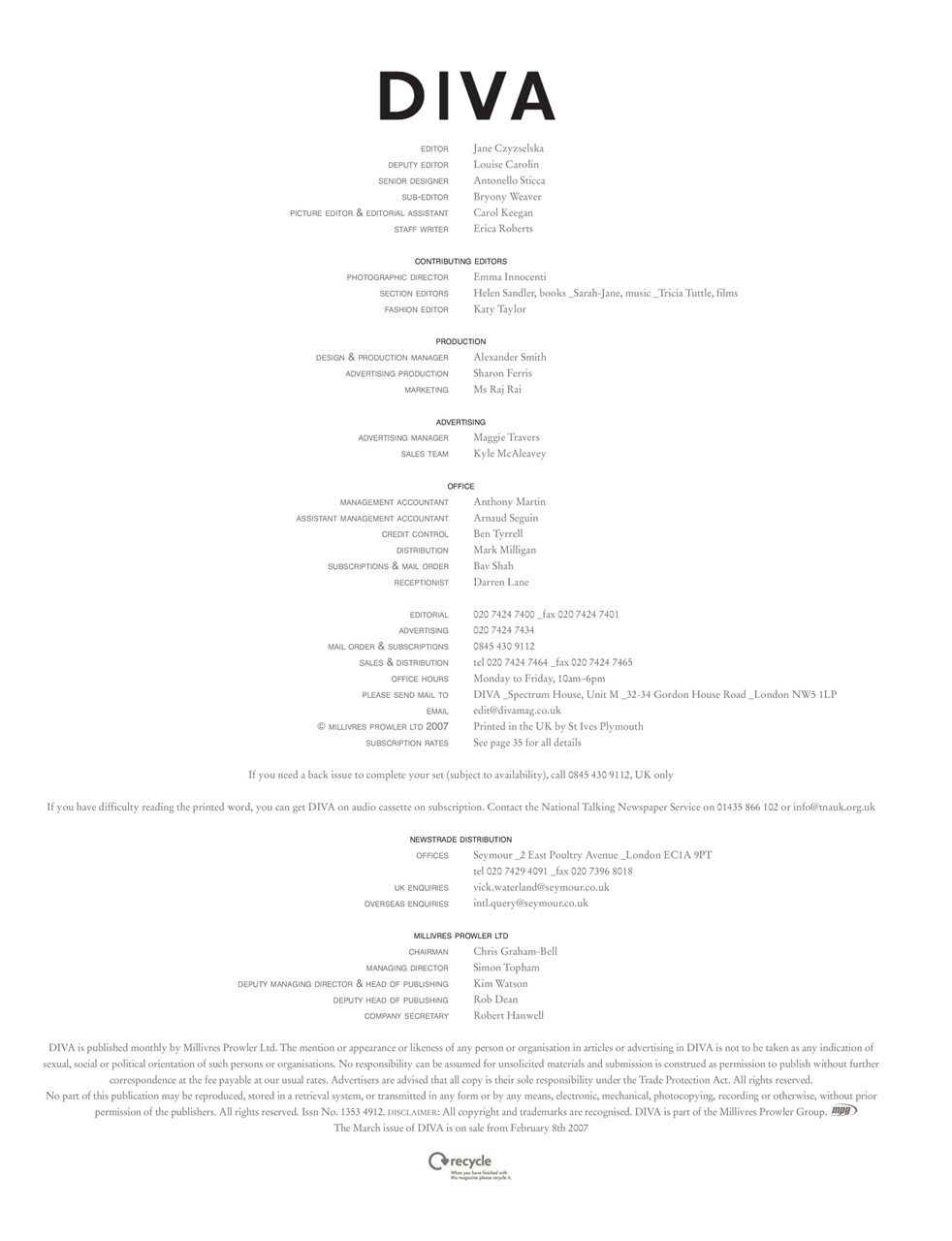 DIVA Magazine Preview Pages