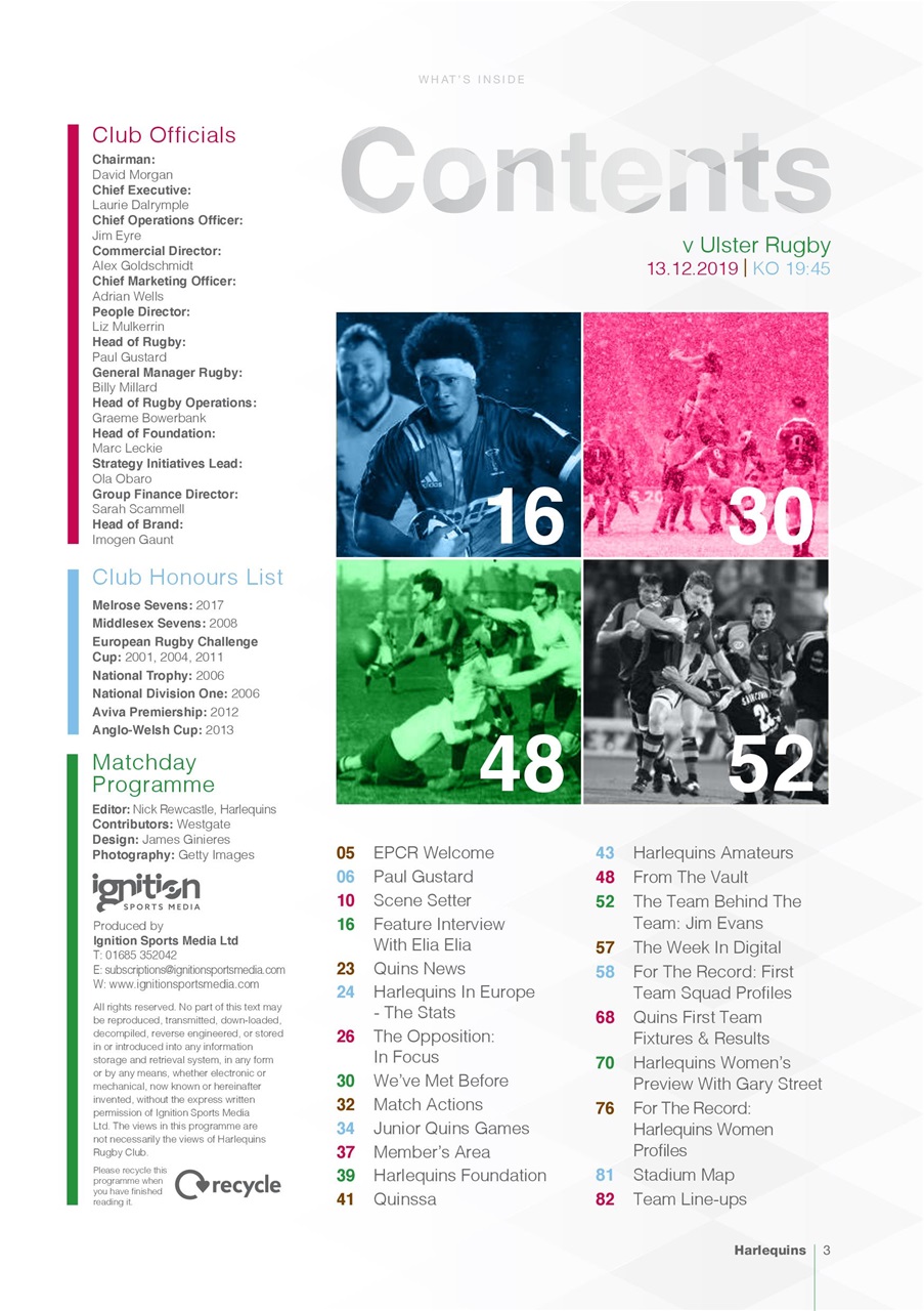 Harlequins Preview Pages