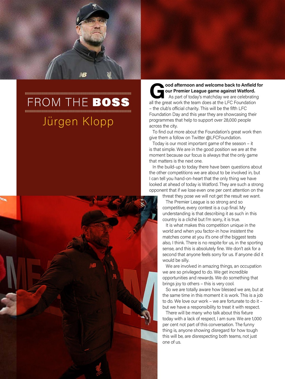 Liverpool FC Programmes Preview Pages
