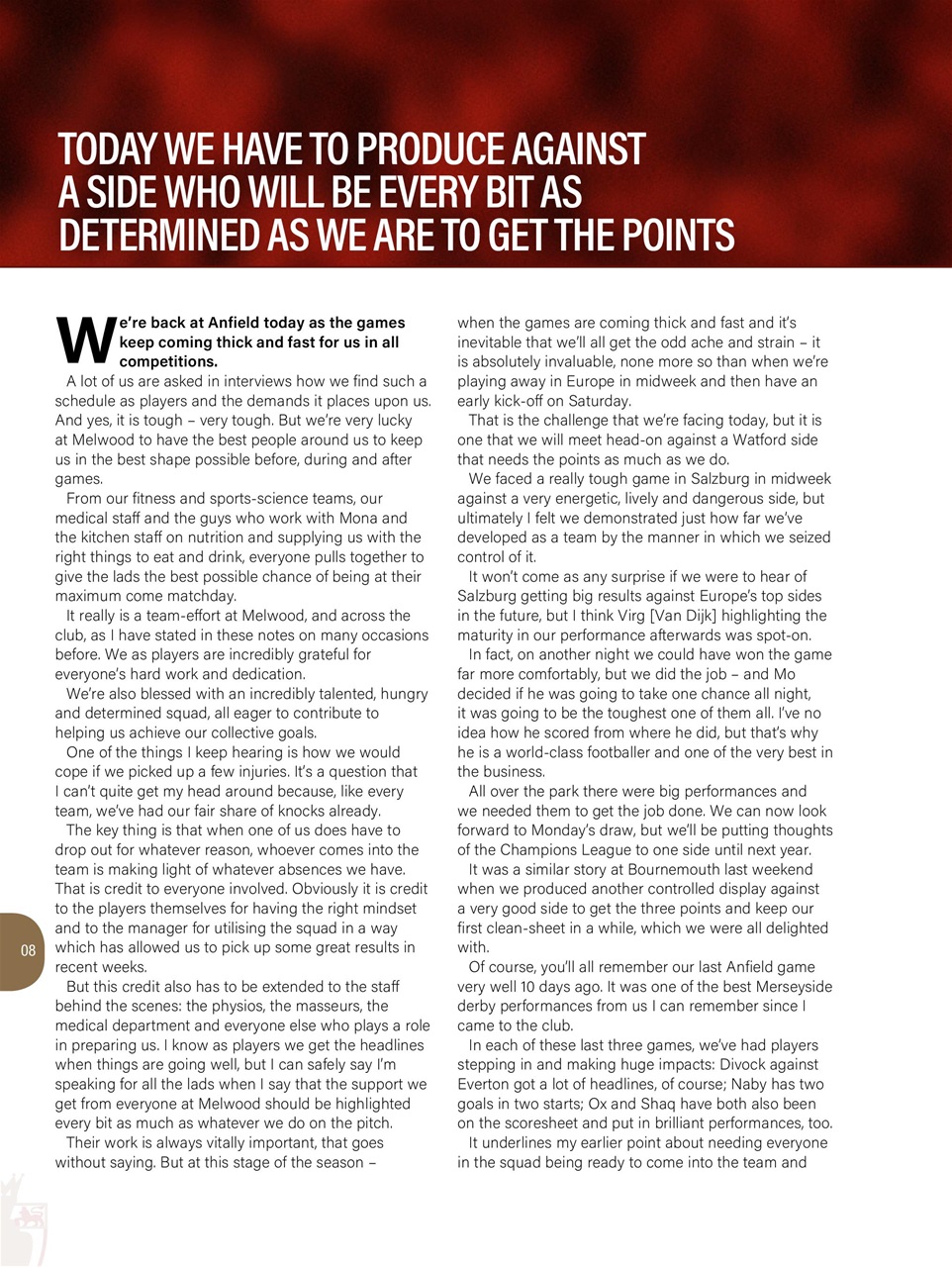 Liverpool FC Programmes Preview Pages