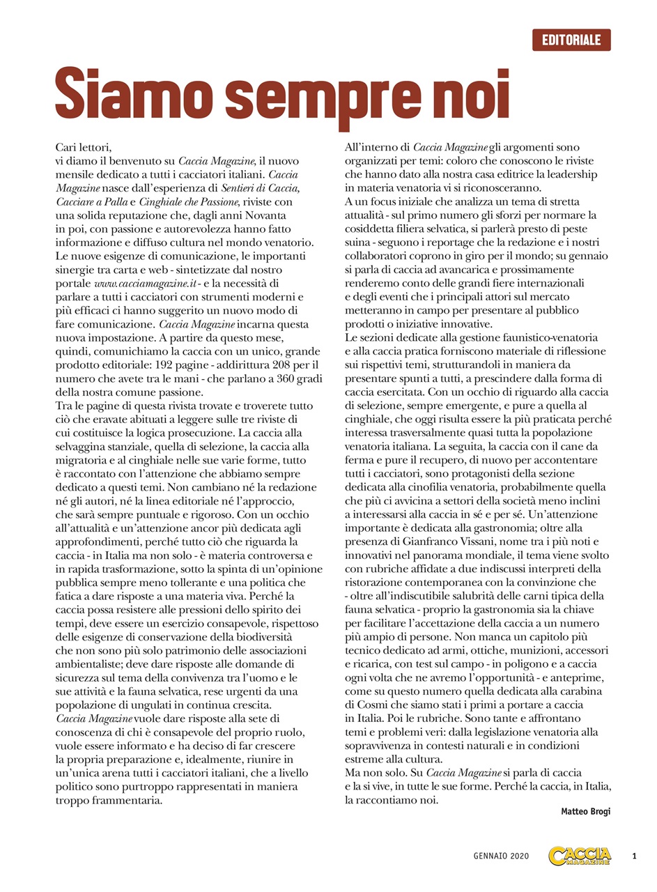 Caccia Magazine Preview Pages