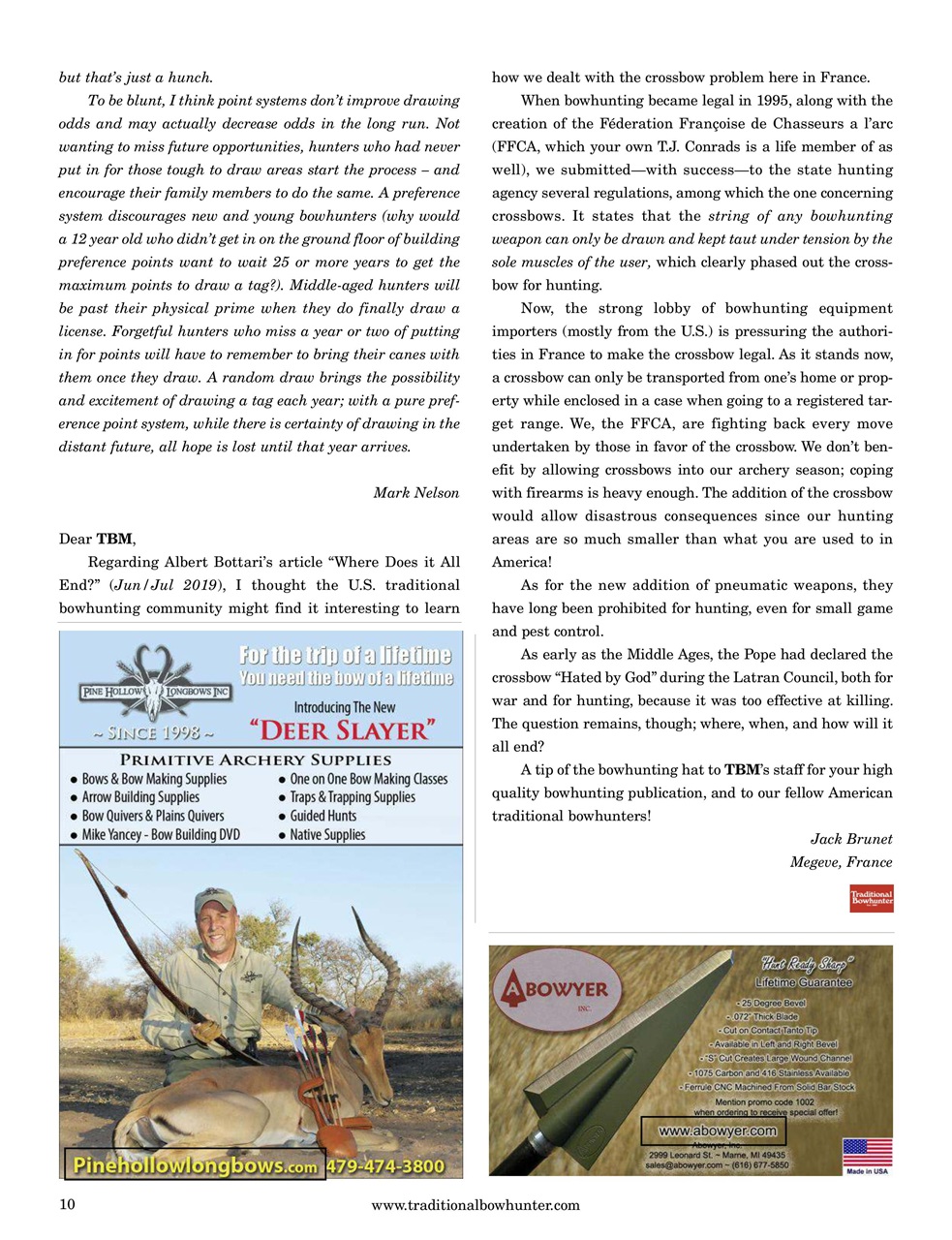 Traditional Bowhunter Magazine Preview Pages