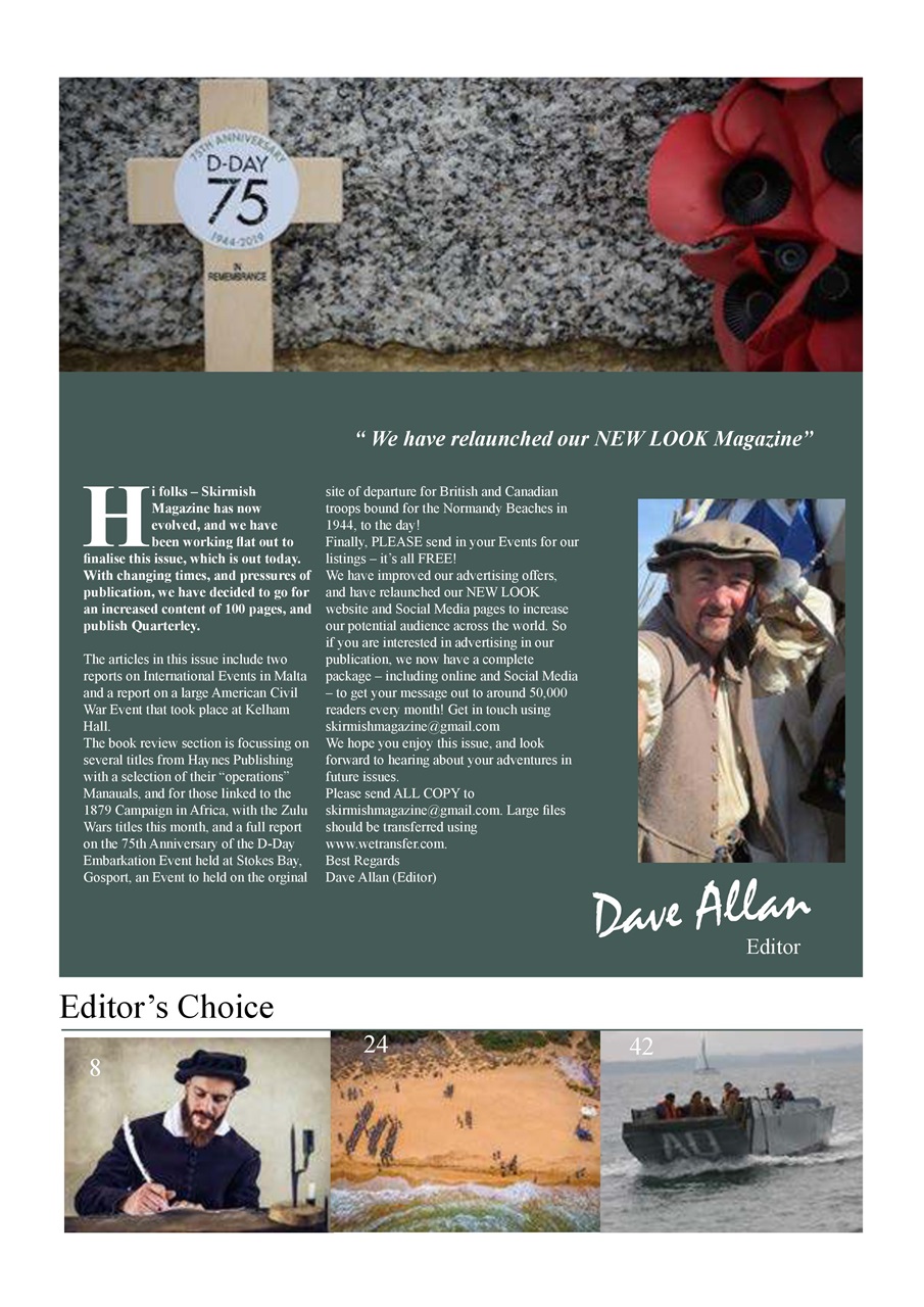 Skirmish Living History Preview Pages