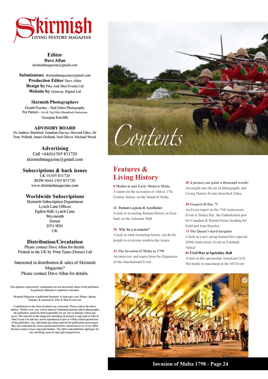 Skirmish Living History Preview Pages