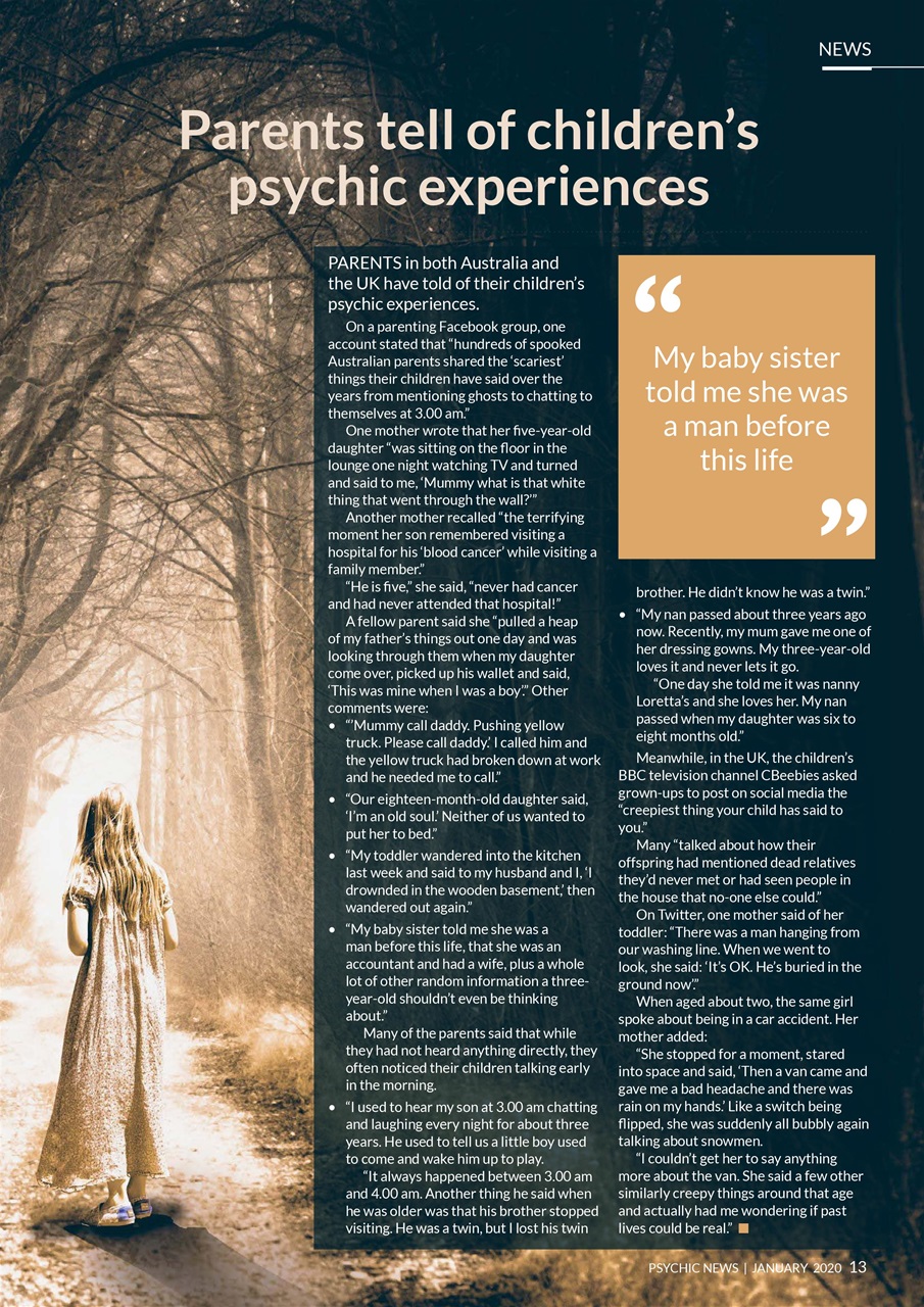 Psychic News Preview Pages