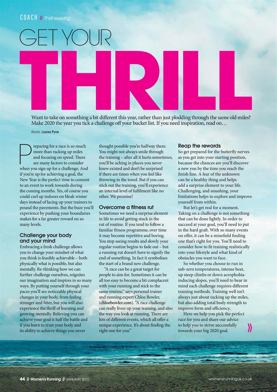 Women’s Running Preview Pages