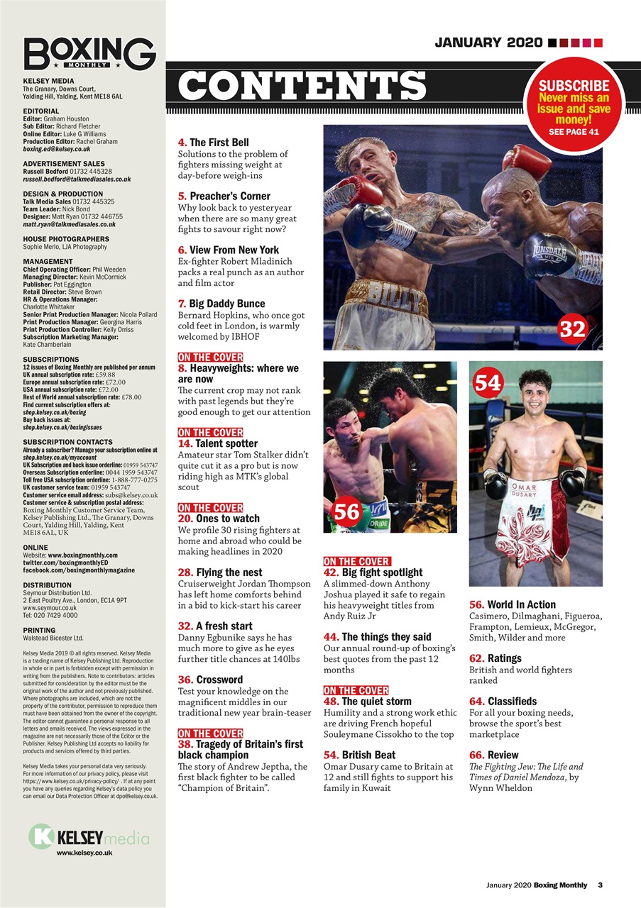 Boxing Monthly Preview Pages
