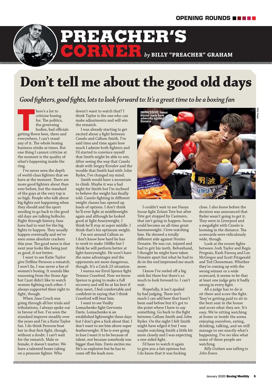 Boxing Monthly Preview Pages