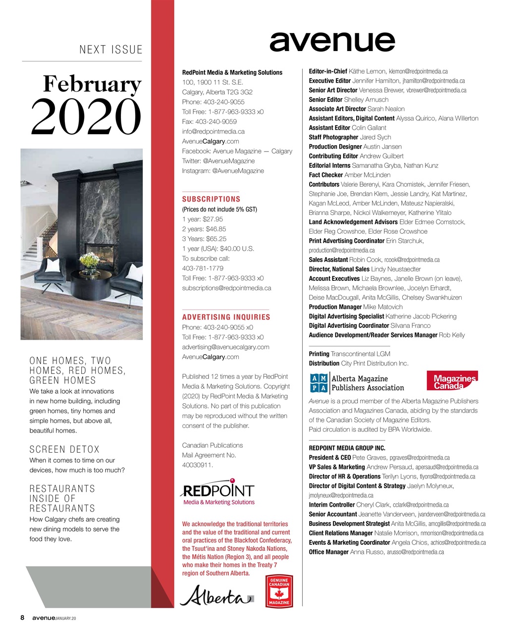 Avenue Calgary Preview Pages