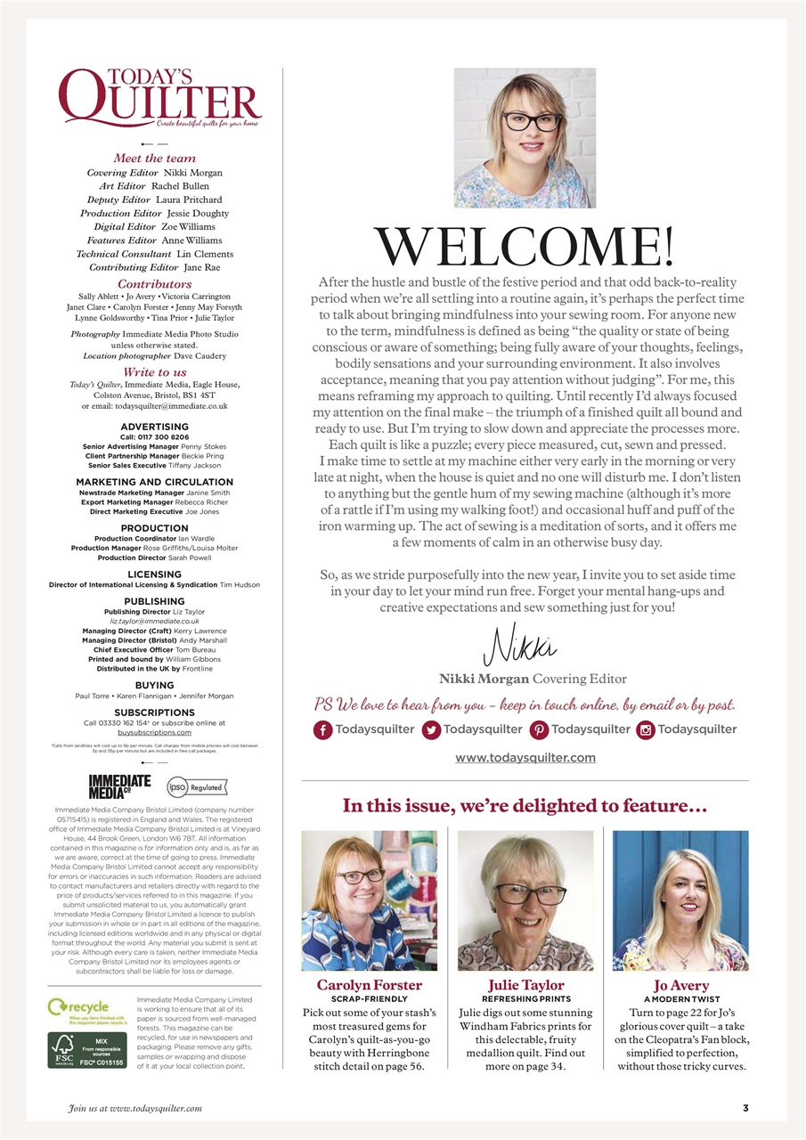 Today’s Quilter Preview Pages