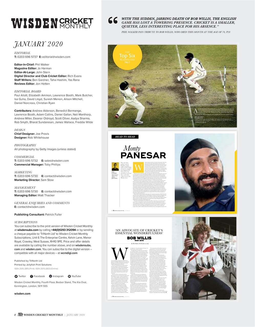 Wisden Cricket Monthly Preview Pages