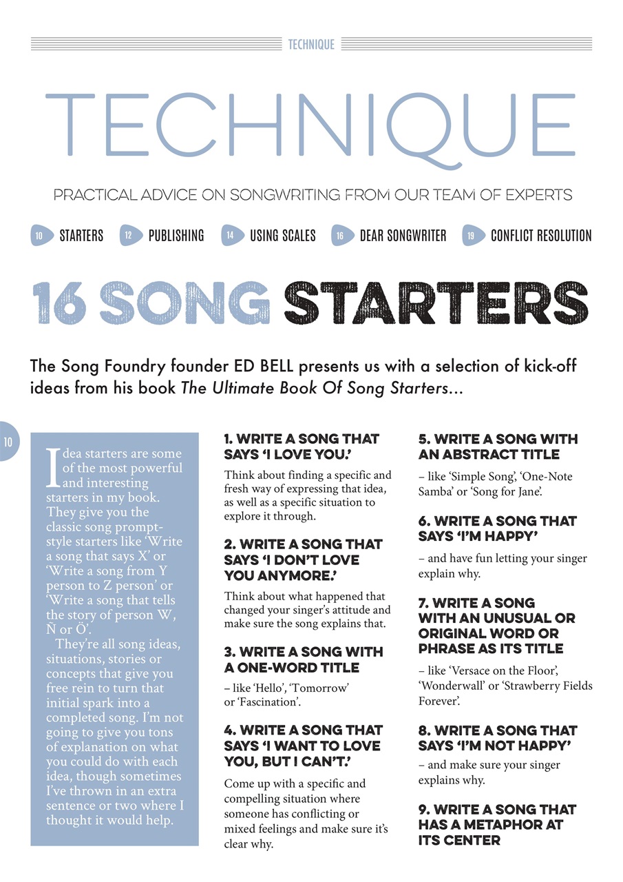 Songwriting Magazine Preview Pages