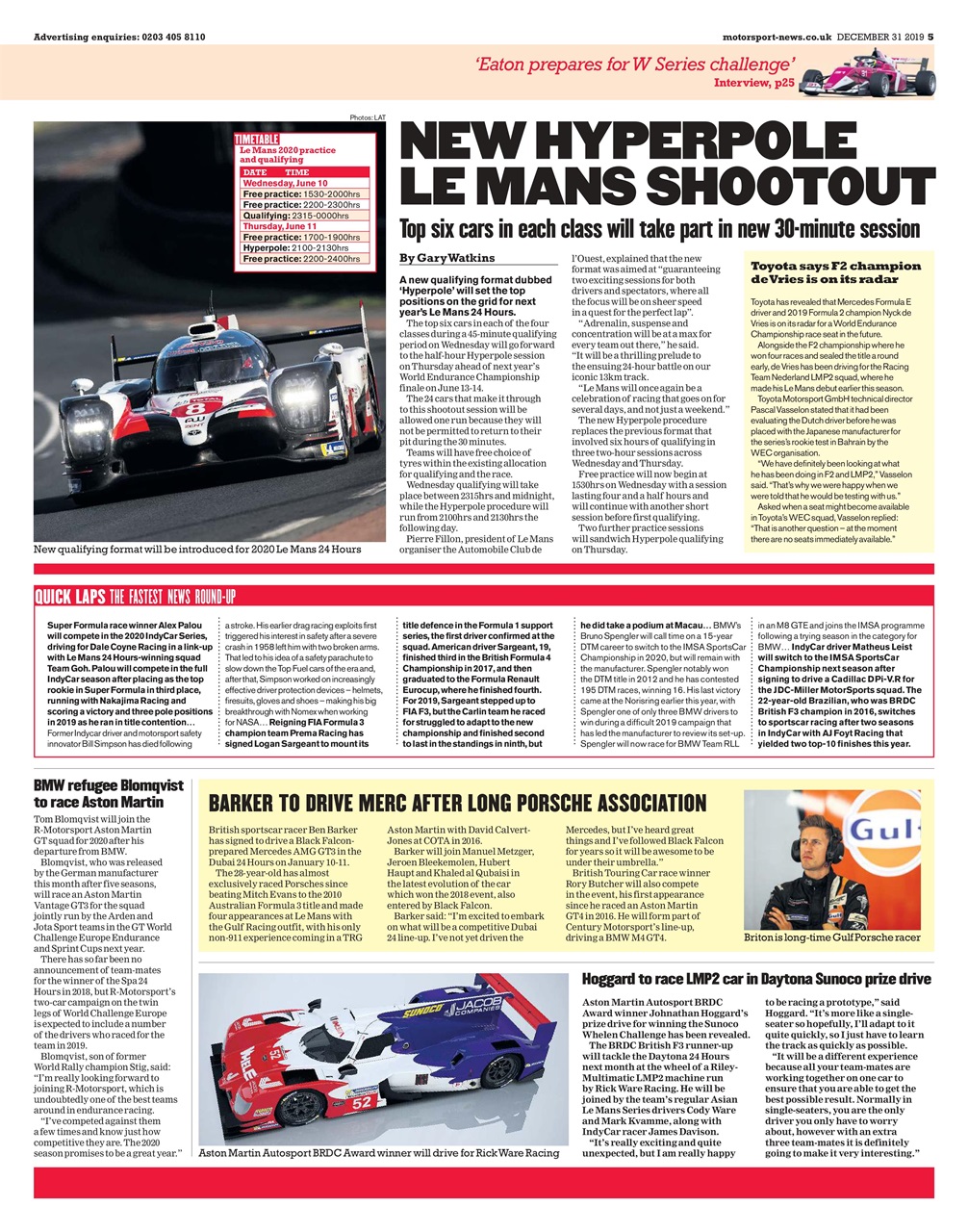Motorsport News Preview Pages