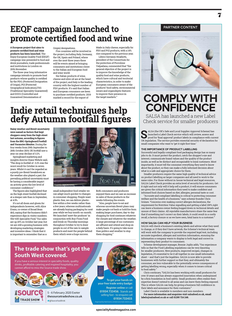 Speciality Food Preview Pages