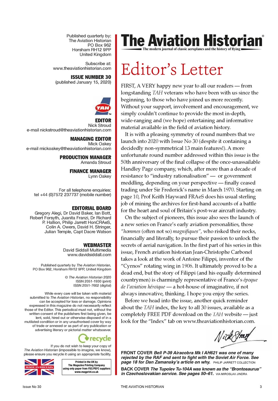 The Aviation Historian Magazine Preview Pages