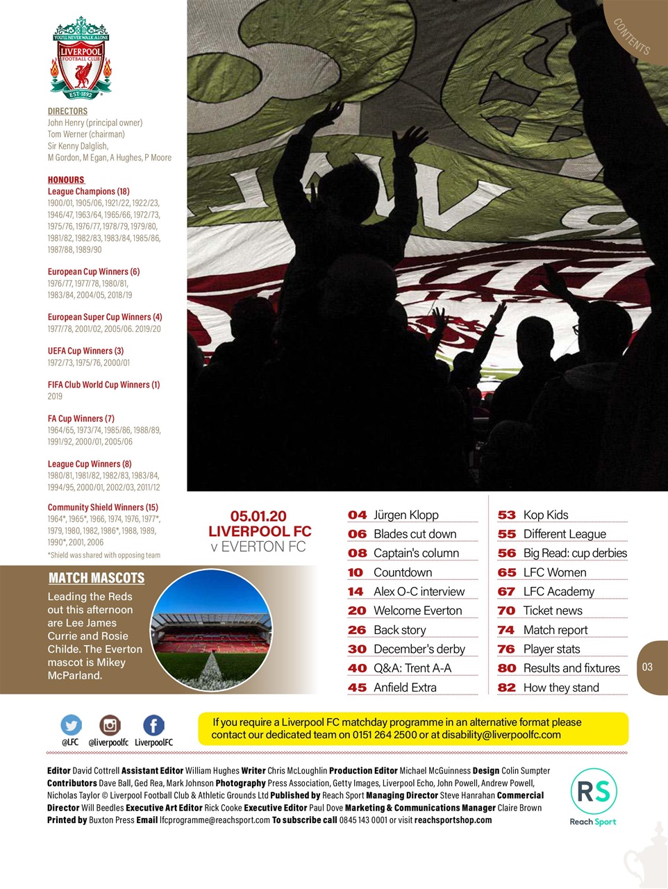 Liverpool FC Programmes Preview Pages