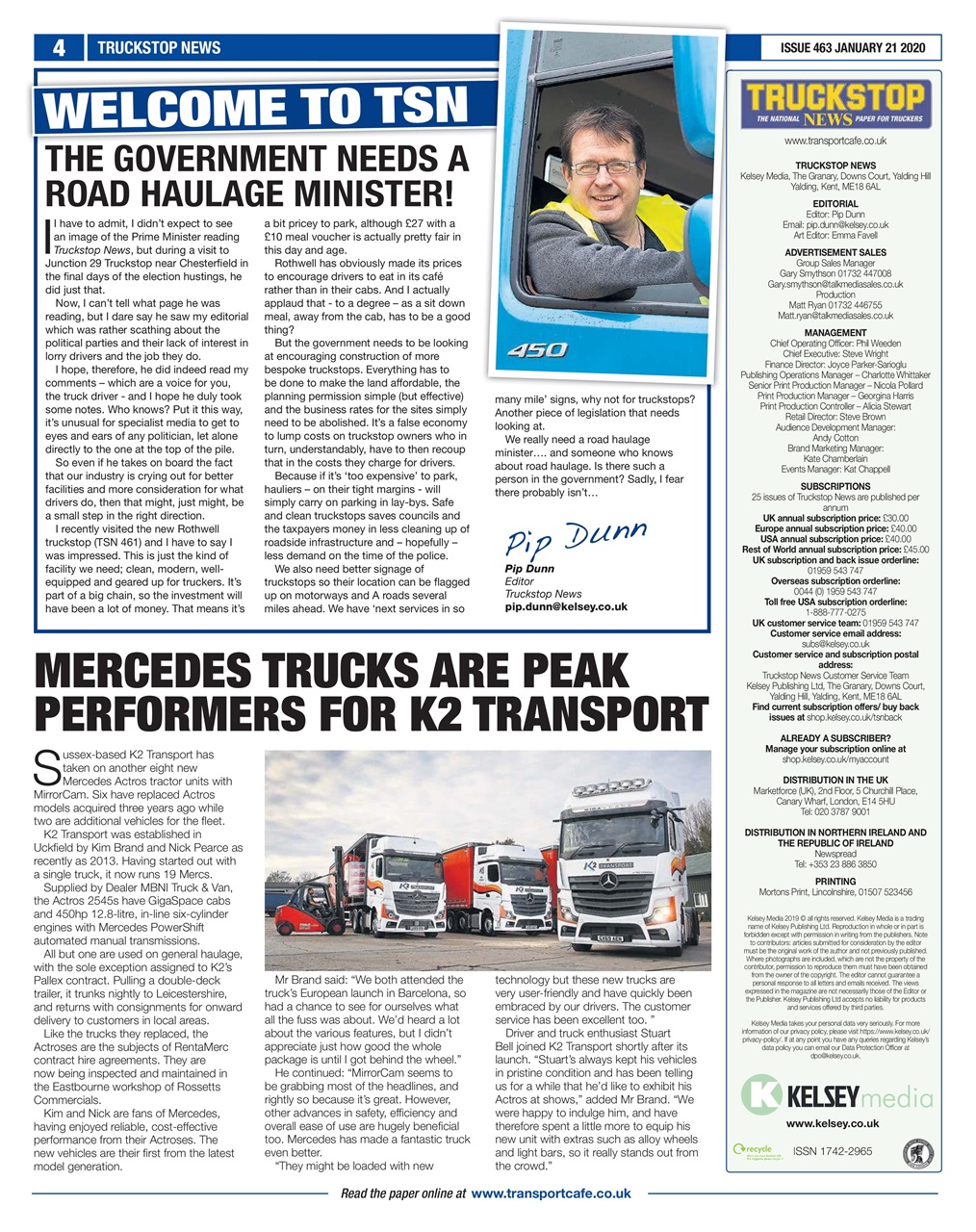 Truckstop News Preview Pages