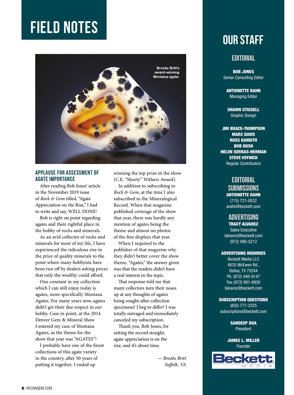 Rock&Gem Magazine Preview Pages